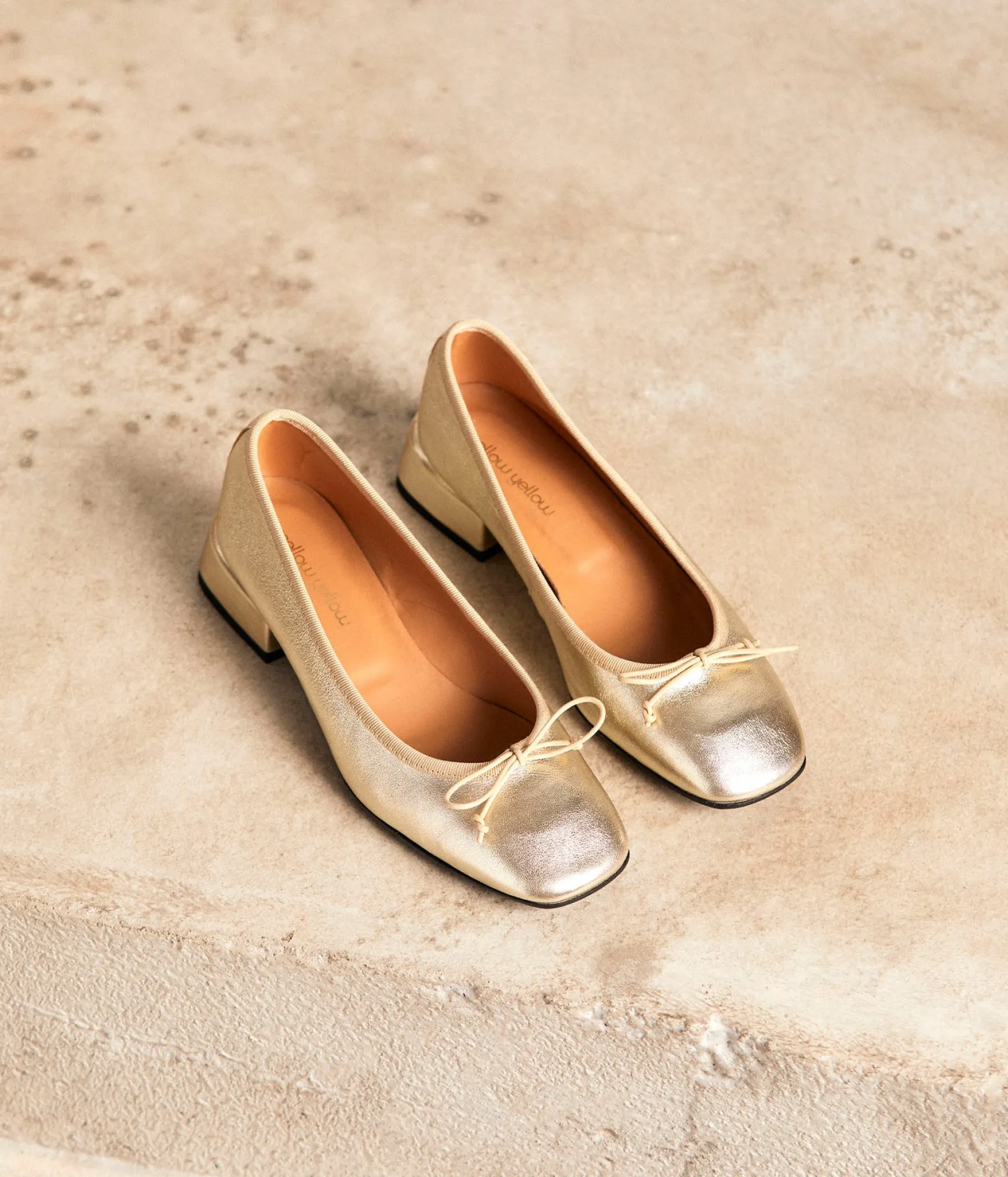 Femme Mellow Yellow Ballerines cuir doré Azilis