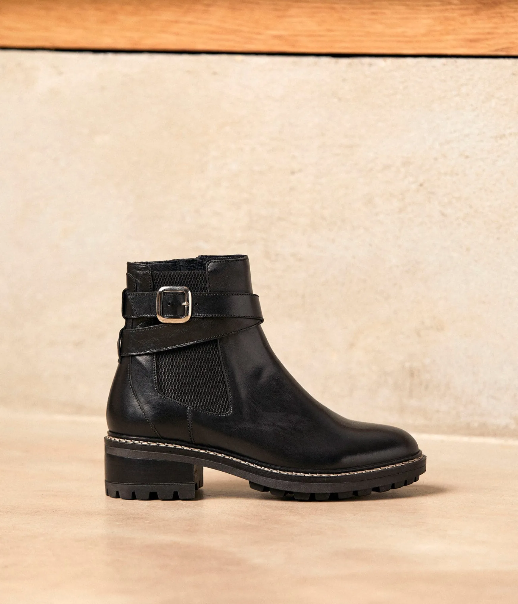 Femme Mellow Yellow Boots cuir noir Anik