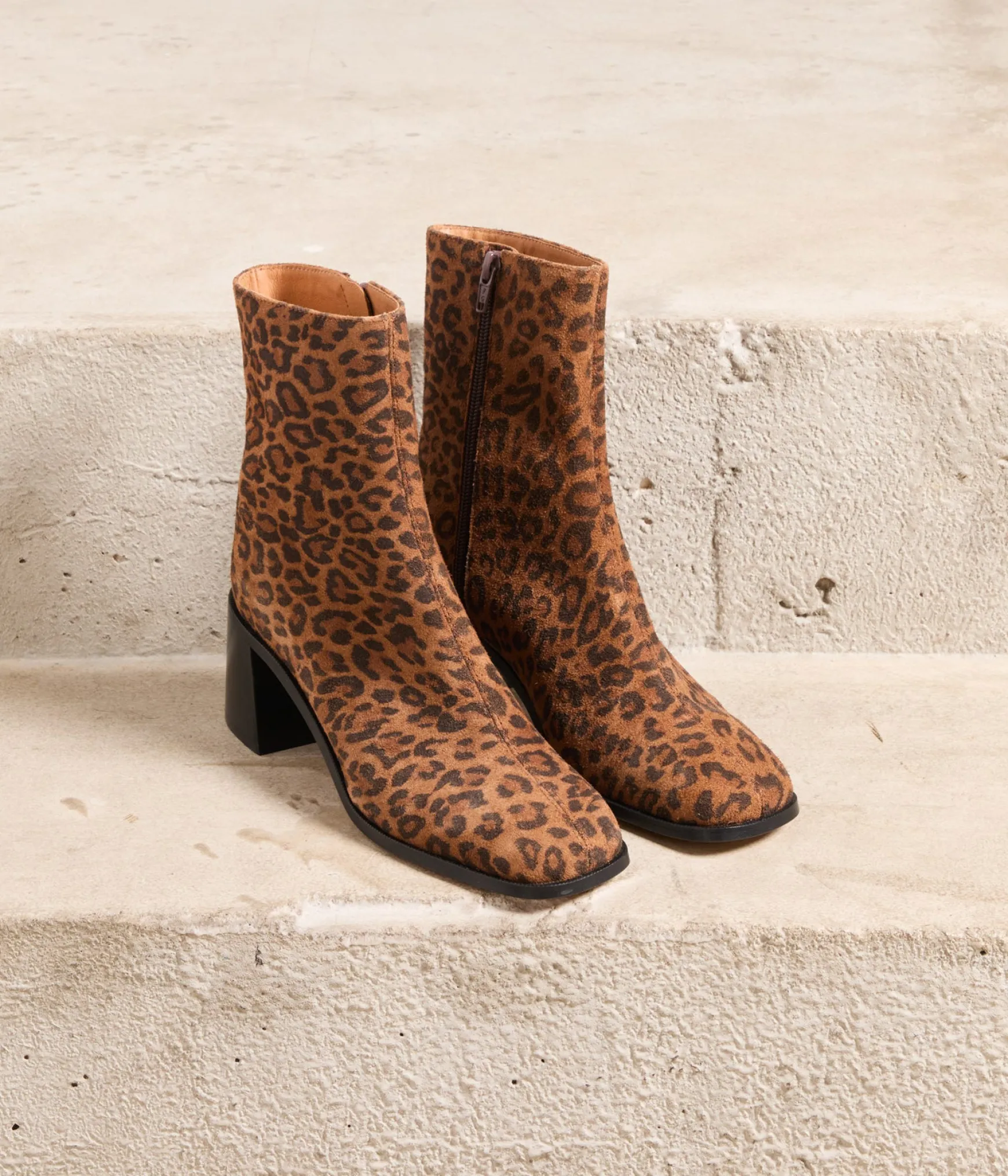 Femme Mellow Yellow Boots velours léopard Hulsa