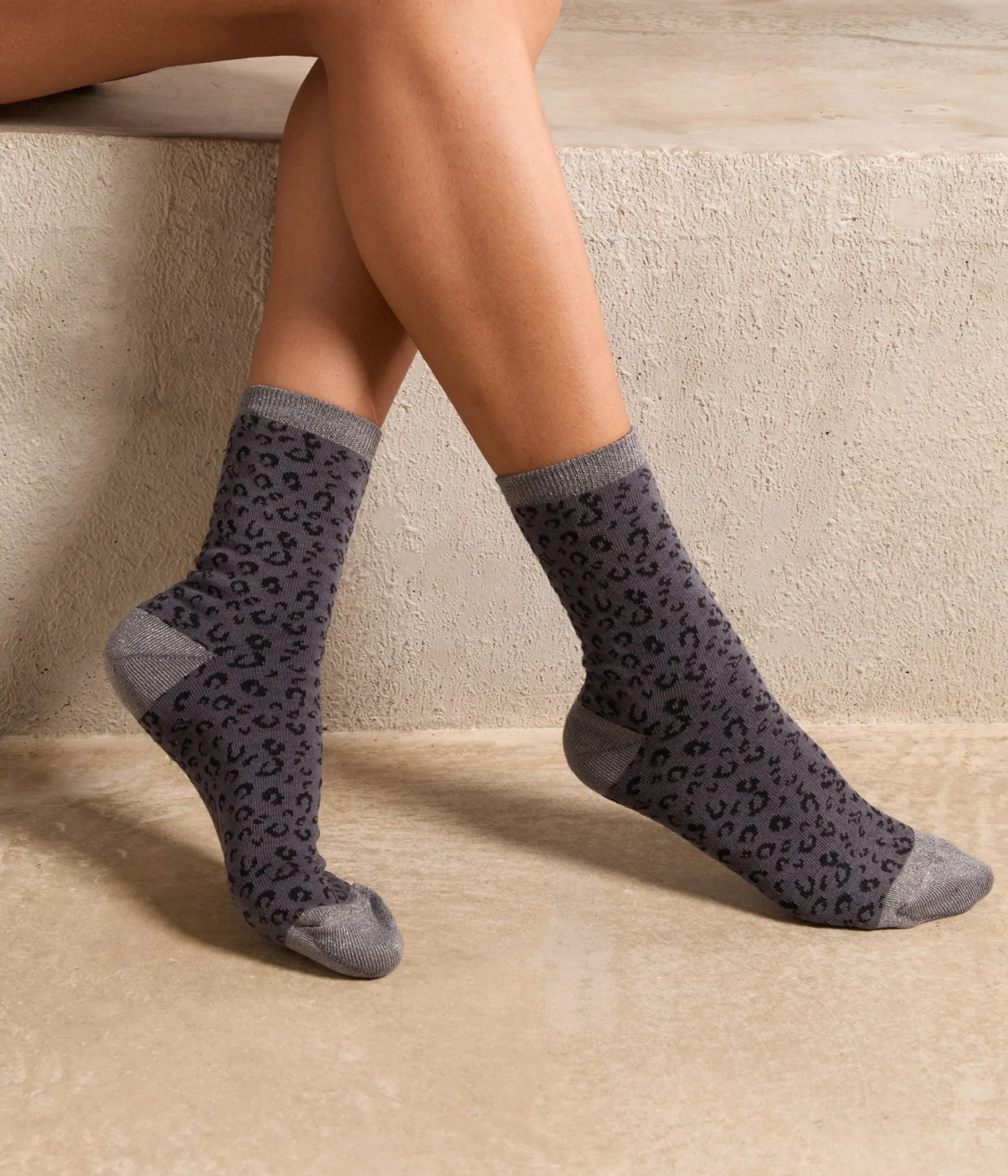Mellow Yellow Chaussettes léopard noir Kam