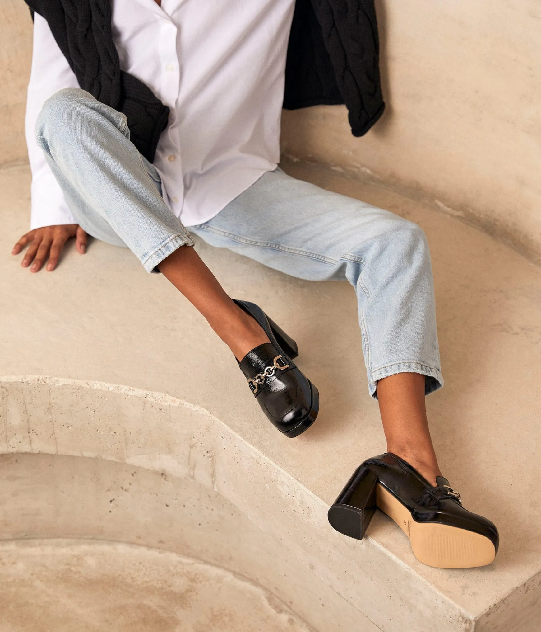 Femme Mellow Yellow Mocassins noirs Crysta