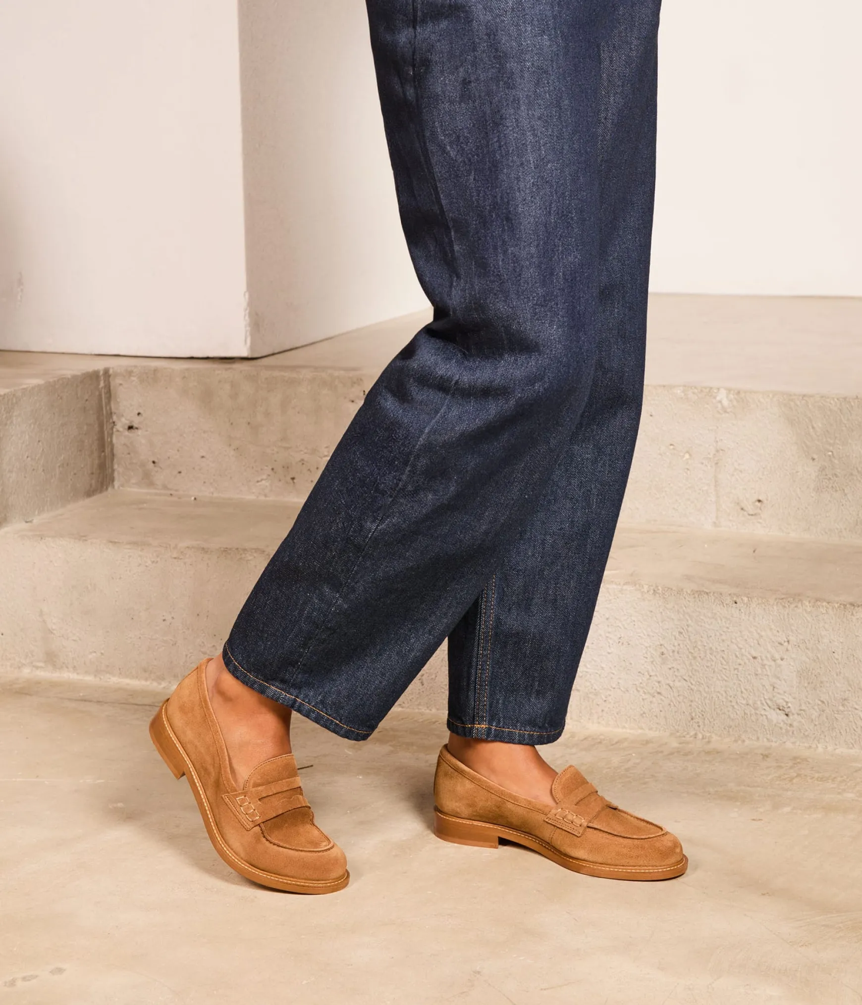 Femme Mellow Yellow Mocassins velours camel Angella