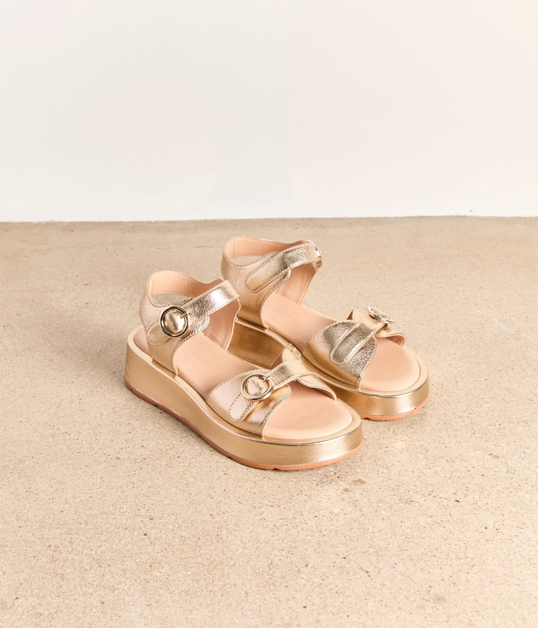 Femme Mellow Yellow Sandales cuir platine Rivera