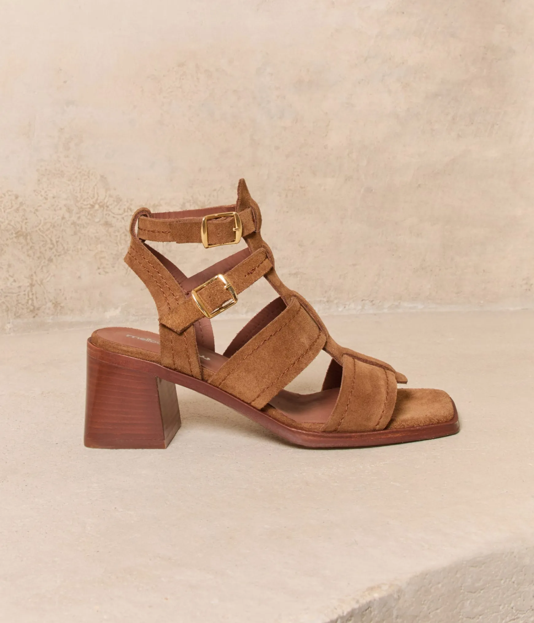 Femme Mellow Yellow Sandales velours tabac Faustine